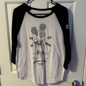 NEFF Mickey Mouse Black and White Ringer Tee size large